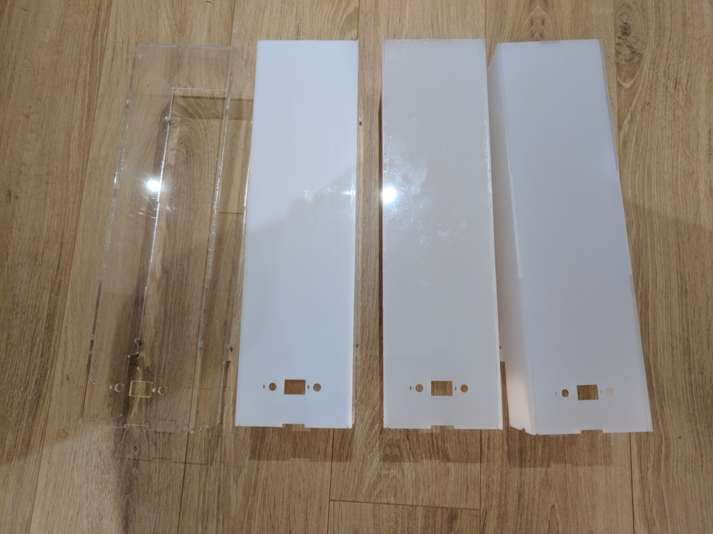 Diffusers with different frosted acrylic types