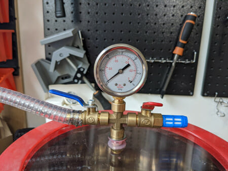 You should be able to get to a good vacuum level (pressure too low to detect) in less than 2-3 minutes. If not, either your pump is broken (does it have enough oil?) or the vacuum gauge needs [“burping”](https://www.youtube.com/watch?v=CCM7zdRzMFI). Or maybe you have an air leak somewhere?